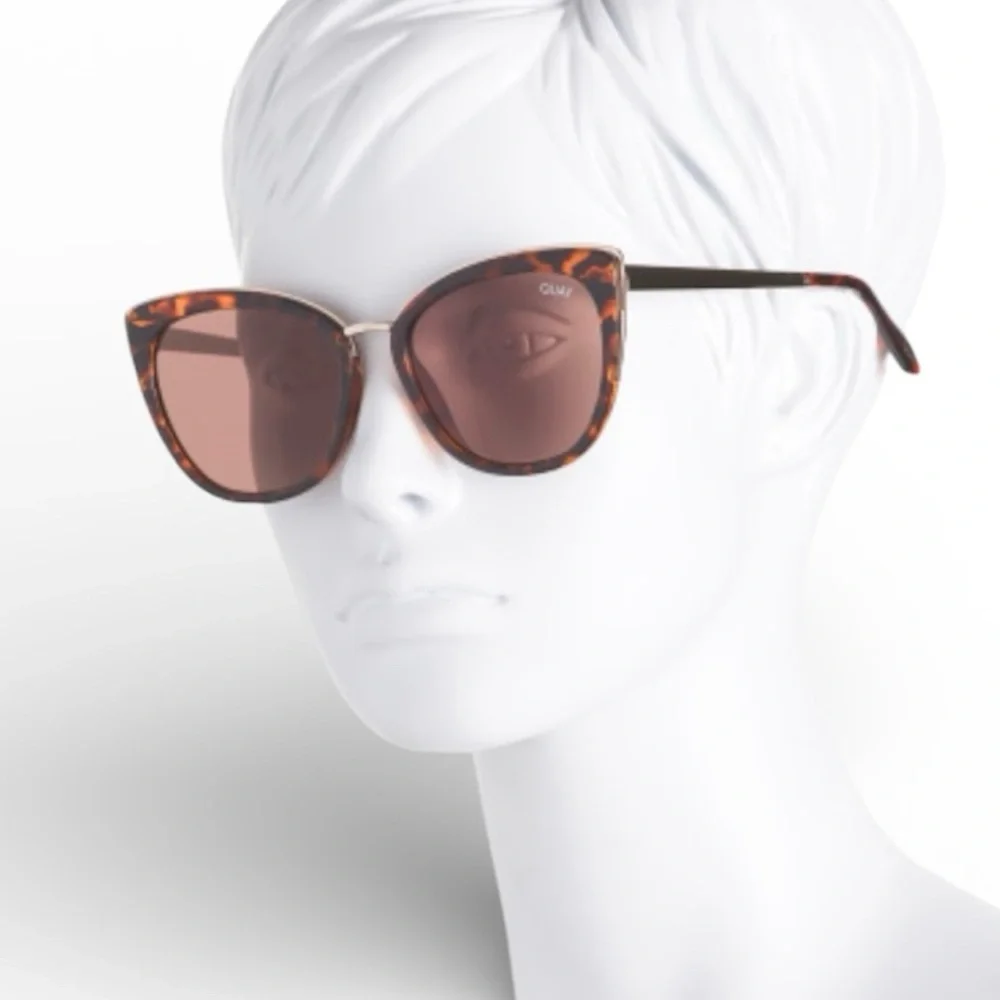 QUAY Honey Sunglasses Tortoise Gold Frame Brown Lens RX Ready Cat Eye NWT